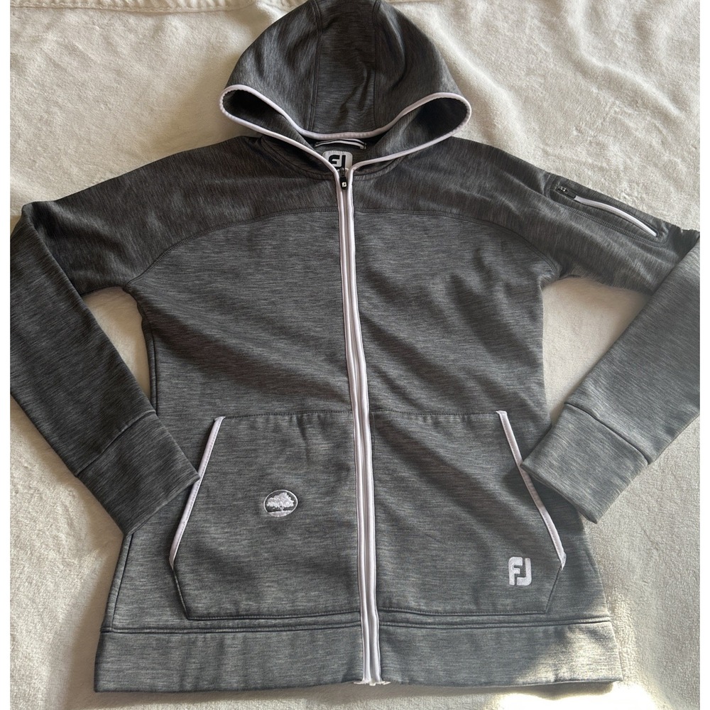 FootJoy Golf Jacket Full Zip Hoodie Gray S Gorpcore Sporty Athleisure Golfcore